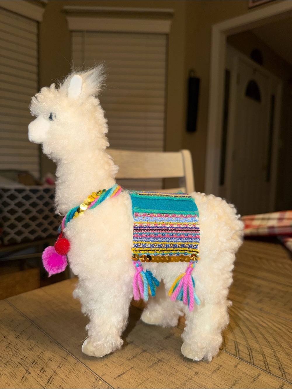 Fuzzy White Alpaca / Llama figure
